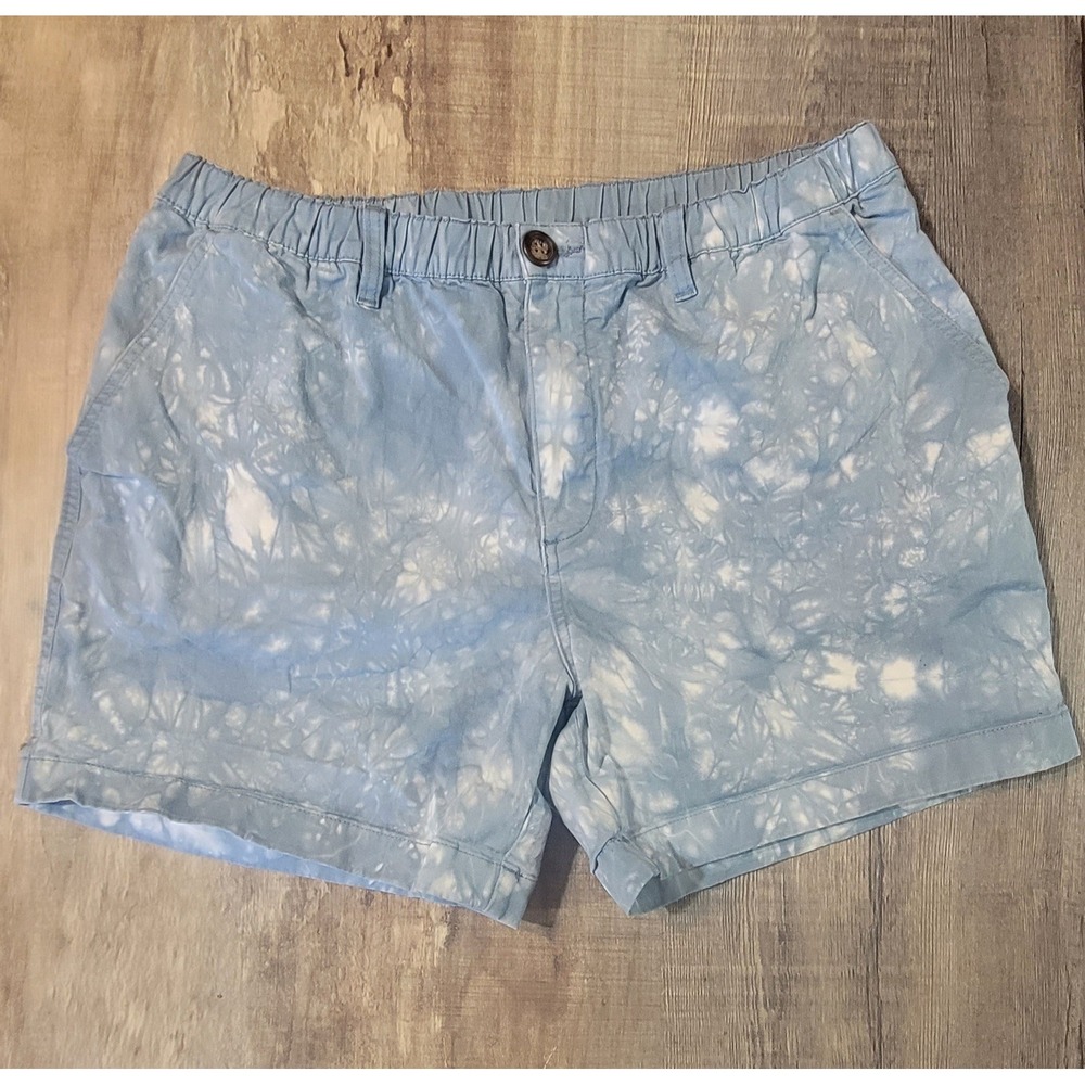Chubbies Originals Mens XL Tie Dye Blue White 5.5 Inseam Elastic Waist Shorts